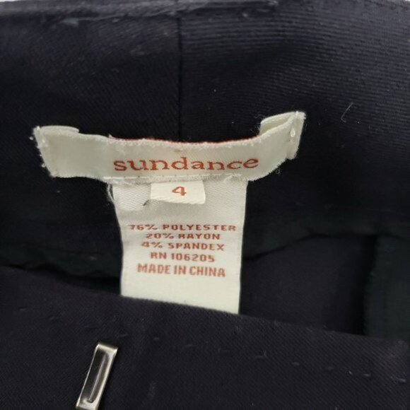 Sundance‎ Black Wide Leg Dress Cuffed Pants Women's Size 4 - Picture 6 of 8